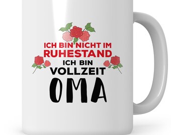 Taza de abuela a tiempo completo, regalo de abuela, jubilación, pensión de abuela, abuela a tiempo completo, regalo de pensión, nietos, nietos, taza de café