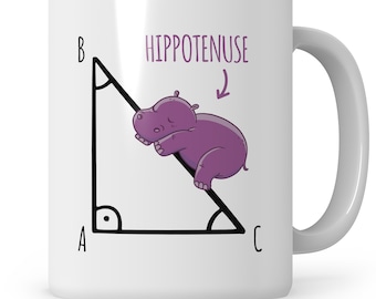 Taza de matemáticas Matemático Taza de café Hippotenusa Divertida Hipotenusa Geometría Profesor de Matemáticas Regalo de Matemáticas Sala del Profesor Teorema de Pitágoras