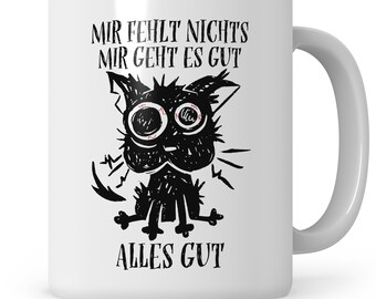 Taza de gato negro para los amantes de los gatos, regalo de mamá gato, taza de café de papá gato, taza de gato todo bien