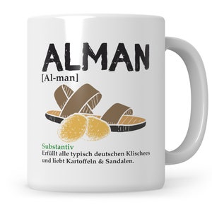 Tasse Alman lustig, Typisch Deutsch Geschenk Alman Meme Kaffeetasse Alman Becher Geschenkidee Bild 1