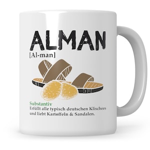 Tasse Alman lustig, Typisch Deutsch Geschenk Alman Meme Kaffeetasse Alman Becher Geschenkidee