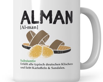 Taza Alman divertido, regalo típico alemán Alman meme taza de café Alman taza idea de regalo
