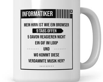 Informatiker Geschenk Kaffeebecher Informatik IT Admin Kaffeetasse Programmierer Spruch Geschenkidee Administrator Systemadministrator Nerd