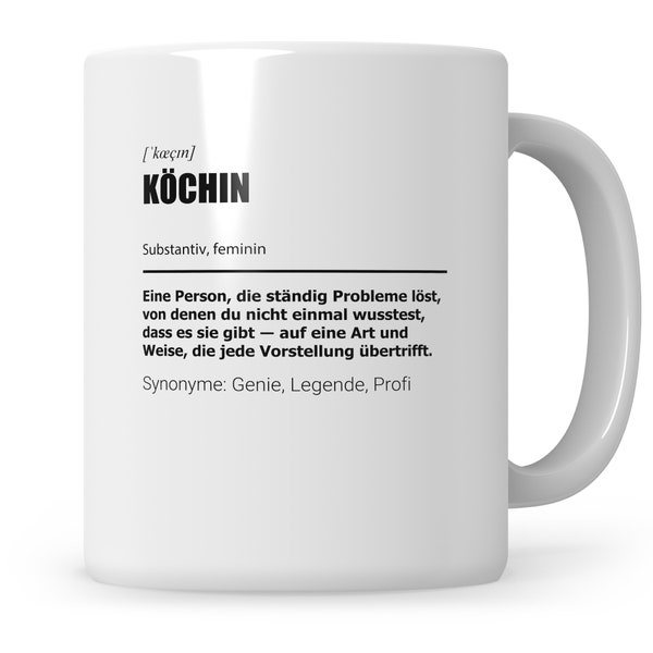 Tasse Köchin lustig, Köchin Geschenk, Beruf Köchin, Kaffeebecher Köche Geschenkidee, kochen Gastronom Kochen Küche Teetasse Becher