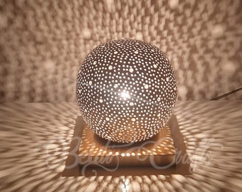 Brass lamp, Moroccan lamp brass, Moroccan lamp shade, pendant lamp, Soft light, Lantern shade, handmade table lamp, spheric lampshade