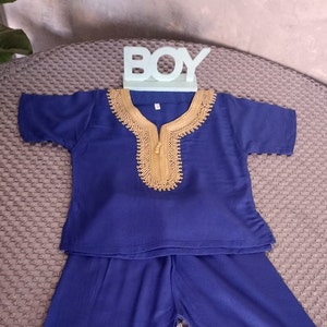 Kaftan Jungen, Kaftan für Jungen, Tunika für Jungen, Kaftan mit Stickerei, weicher Kaftan, thobes, thobes für Kinder, thobes für Kinder, Fast Ship Blue with Gold Embro