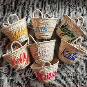 Straw Basket, STRAW basket personalized, Easter Basket, Straw basket bag with name, monogrammed bag, Personalized bag, wedding tote