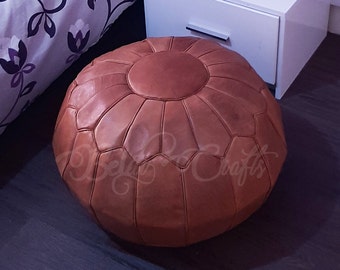 Leder Pouf, ottoman, Leder Pouff, Leder Ottoman Pouf, Leder Pouf Stuhl, Pouf ottoman, Pouf Leder, Ottoman Fußhocker, ''Ungefühnt''