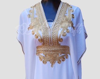 Kaftan Kaftan, Kaftan Marocain Frauen Kleid Kaftan Maxi Kleid mit gold Stickerei Kaftan De Plage Kleid Frauen Geschenk schnelle Lieferung