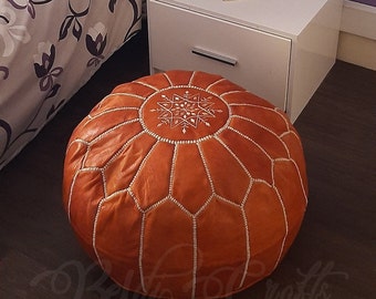 Leder Pouf ottoman, Leder Pouff, Leder Ottoman Pouf, Leder Pouf Stuhl, Pouf ottoman, Pouf Leder, Ottoman Fußhocker, UNSTUFFED