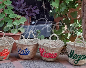 Easter Bag, STRAW basket personalized, straw basket bag bride, Straw basket bag with name, monogrammed bag, Personalized bag, wedding tote