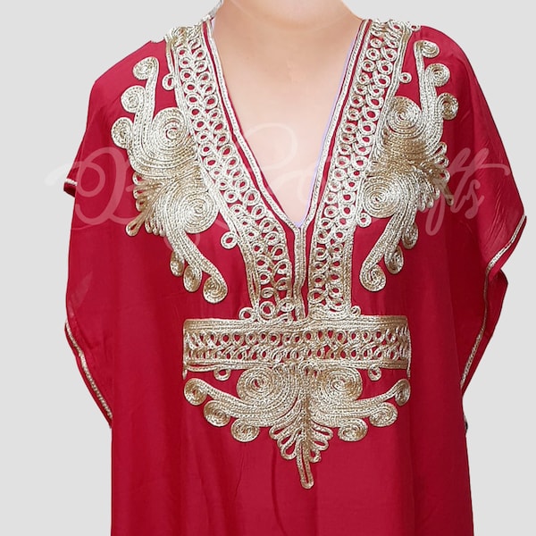 Caftan, kaftan, caftan marocain, kaftan rojo marroquí, kaftan de boda, mujer vestida, regalo, caftán de maternidad, túnica, caftán de plage, caftán excepcional