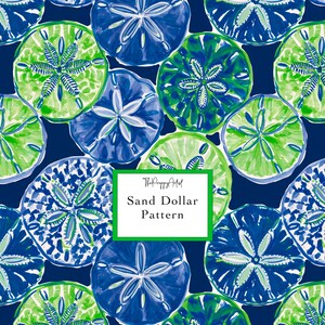 Seamless Sand Dollar Pattern, Preppy Ocean Print, Repeat Nautical Sublimation (1 Digital Design 12x12")