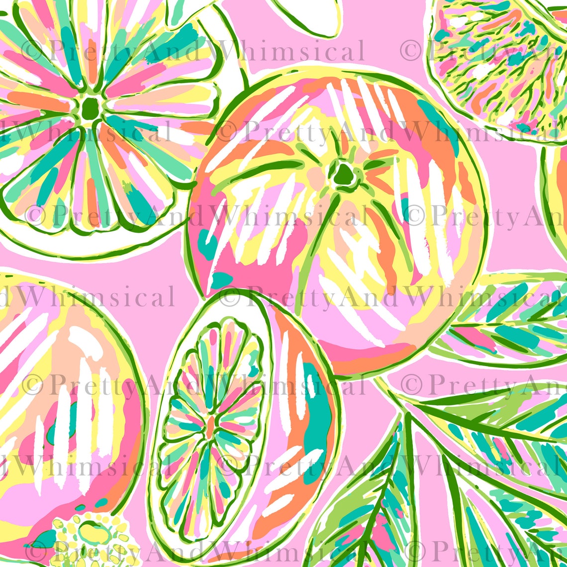 INSTANT DOWNLOAD Preppy Citrus Fruit Pattern Seamless - Etsy UK