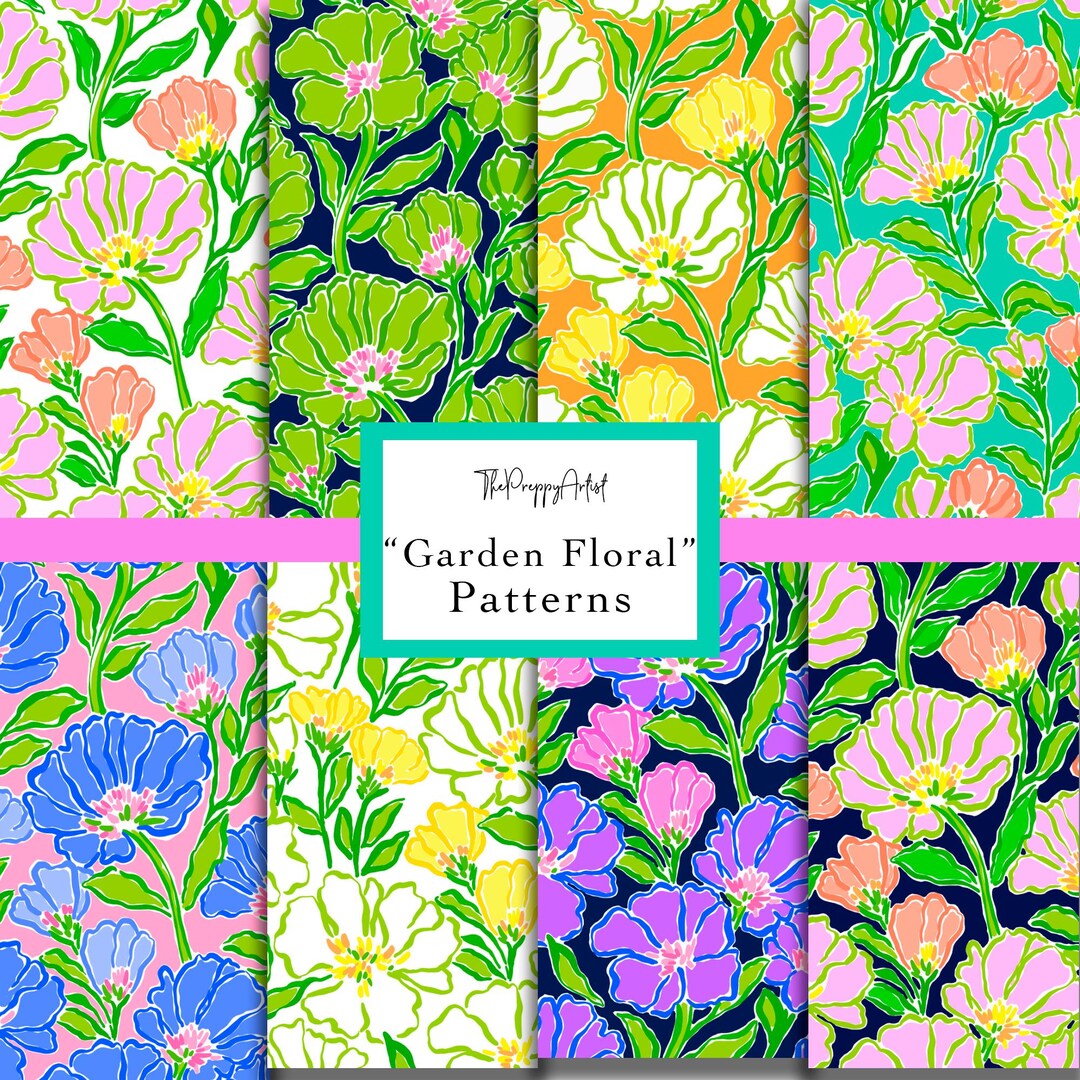 Seamless Preppy Pattern Set (8 Digital Designs Each 16x16