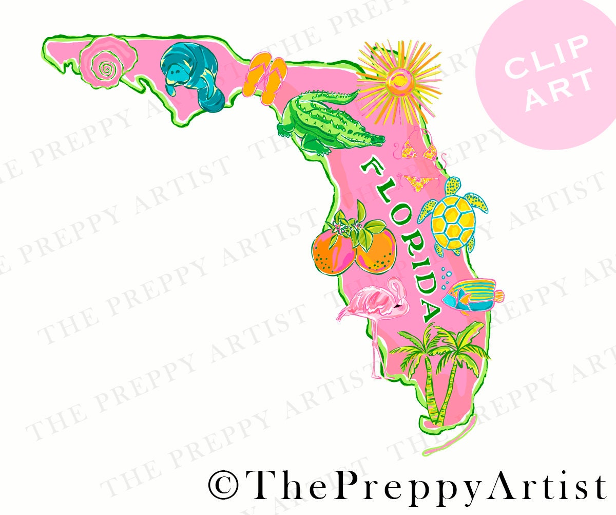 Map of florida clip art