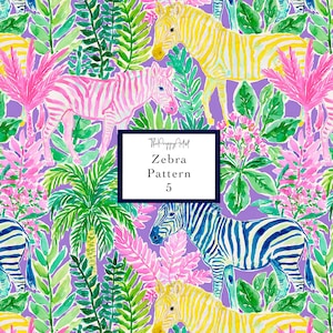 Seamless Zebra Pattern, Repeat Preppy Zebra Print (1 Digital Design 12x12")