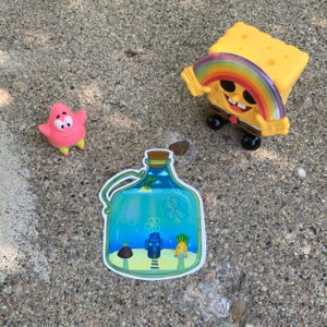 Bikini Bottom in a Bottle Sticker Glossy Vinyl Sticker