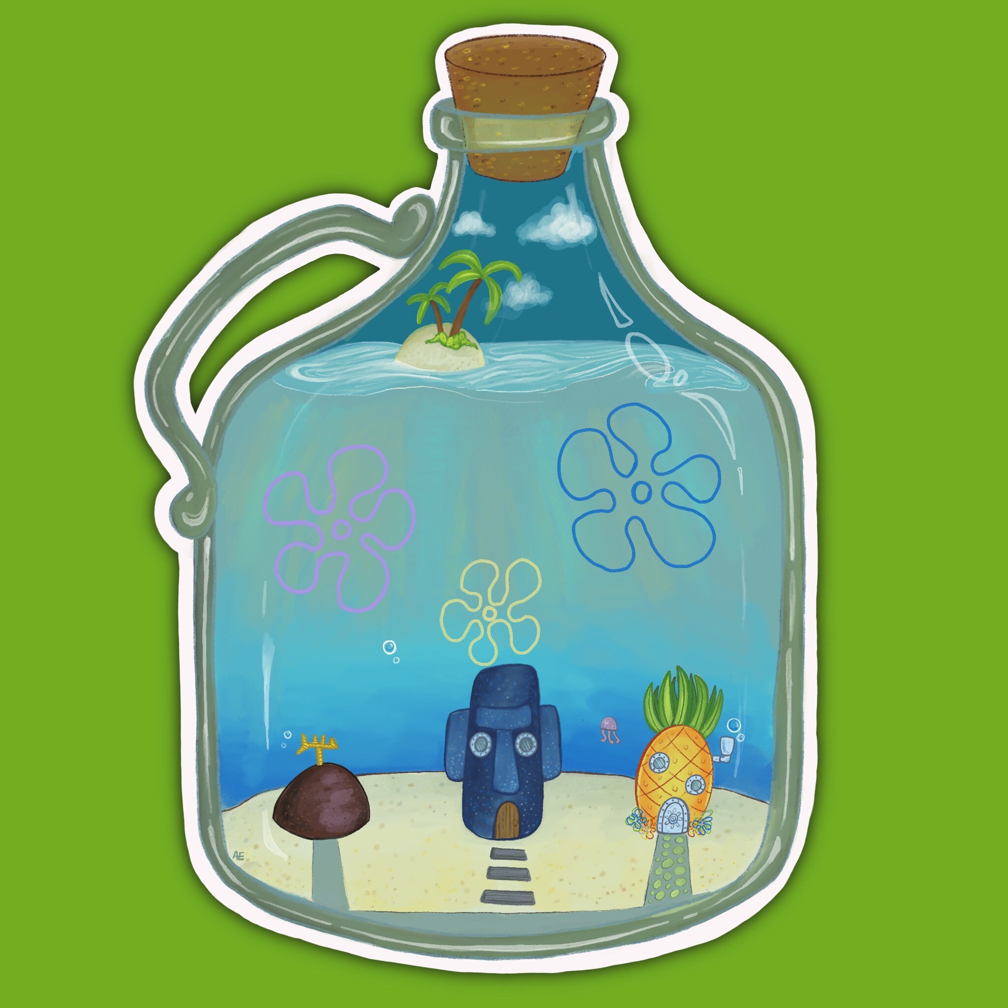 Bikini Bottom in a Bottle Sticker Glossy Vinyl Sticker - Etsy