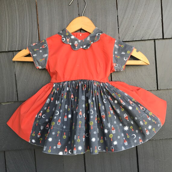 Vintage 1950s Little Girl's Baby Dress//Cute scho… - image 2