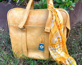 Maleta Samsonite Overnighter de vinilo color oro cosecha, estilo años 70 – Maleta de viaje estilo Mod (sin llave)