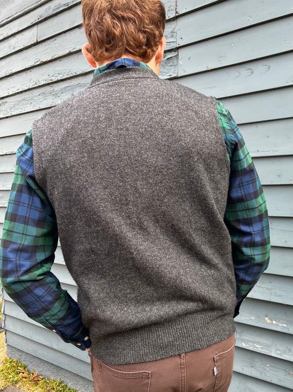 Vintage Lambswool Sweater Vest//Button front Mens… - image 5