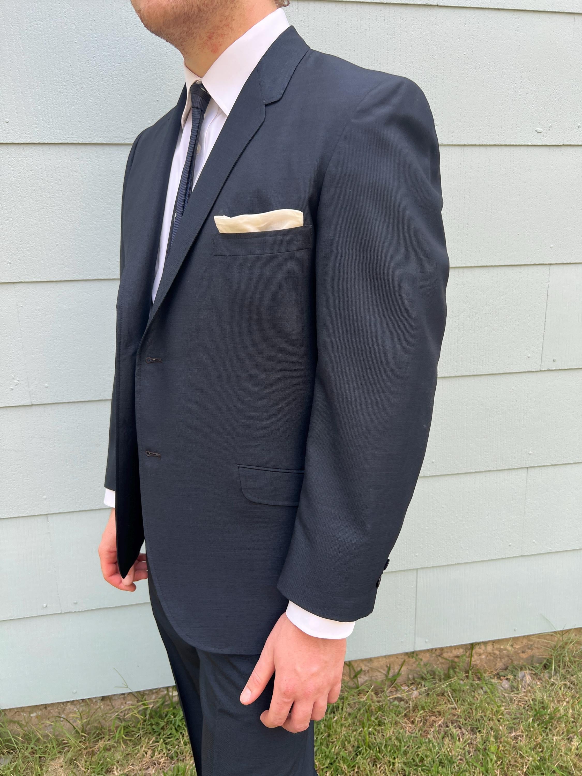 スーツ Vintage 1960s Blue-black Suit: Madmen Era, Size 44S - Etsy