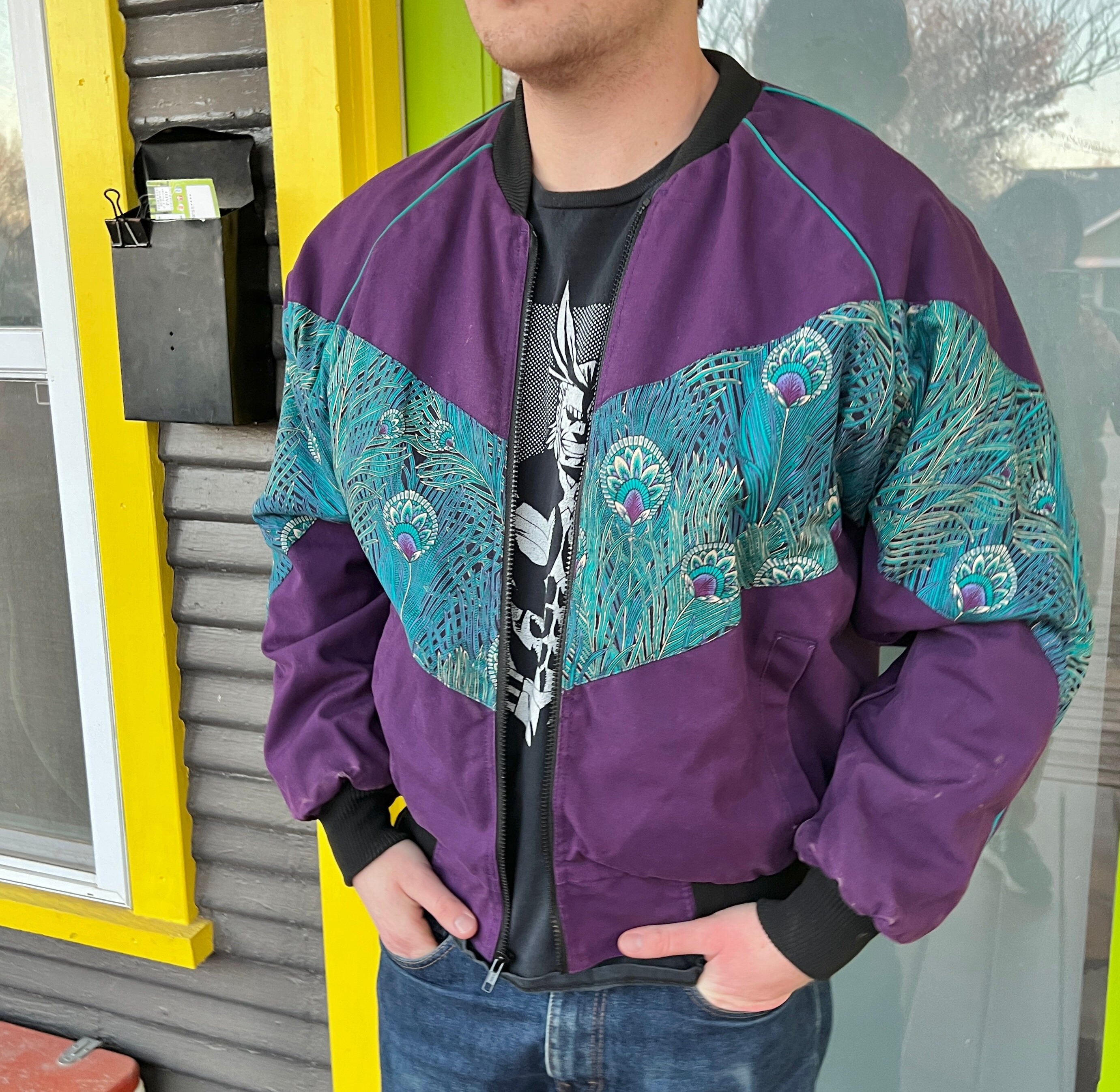 90s Wind Suit | Vtg 80s Track Suit | Purple, Aqua & Black