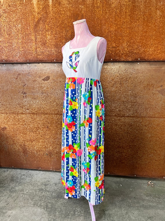 Vintage Mod Hawaiian Empire Maxi Dress//Mod Maxi … - image 3