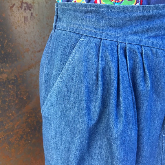 Vintage 1990s yoke waist maxi denim skirt//Mom sk… - image 4