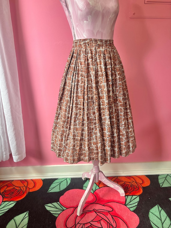 True Vintage 1950s Circle Skirt//Abstract Tiki-ins