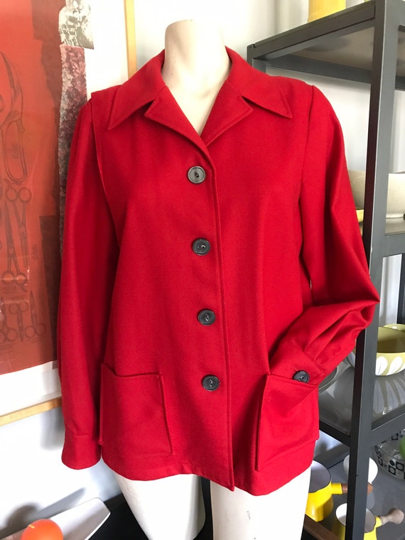 Vintage 1990s Retro-Style Bright Red Pendleton Cla