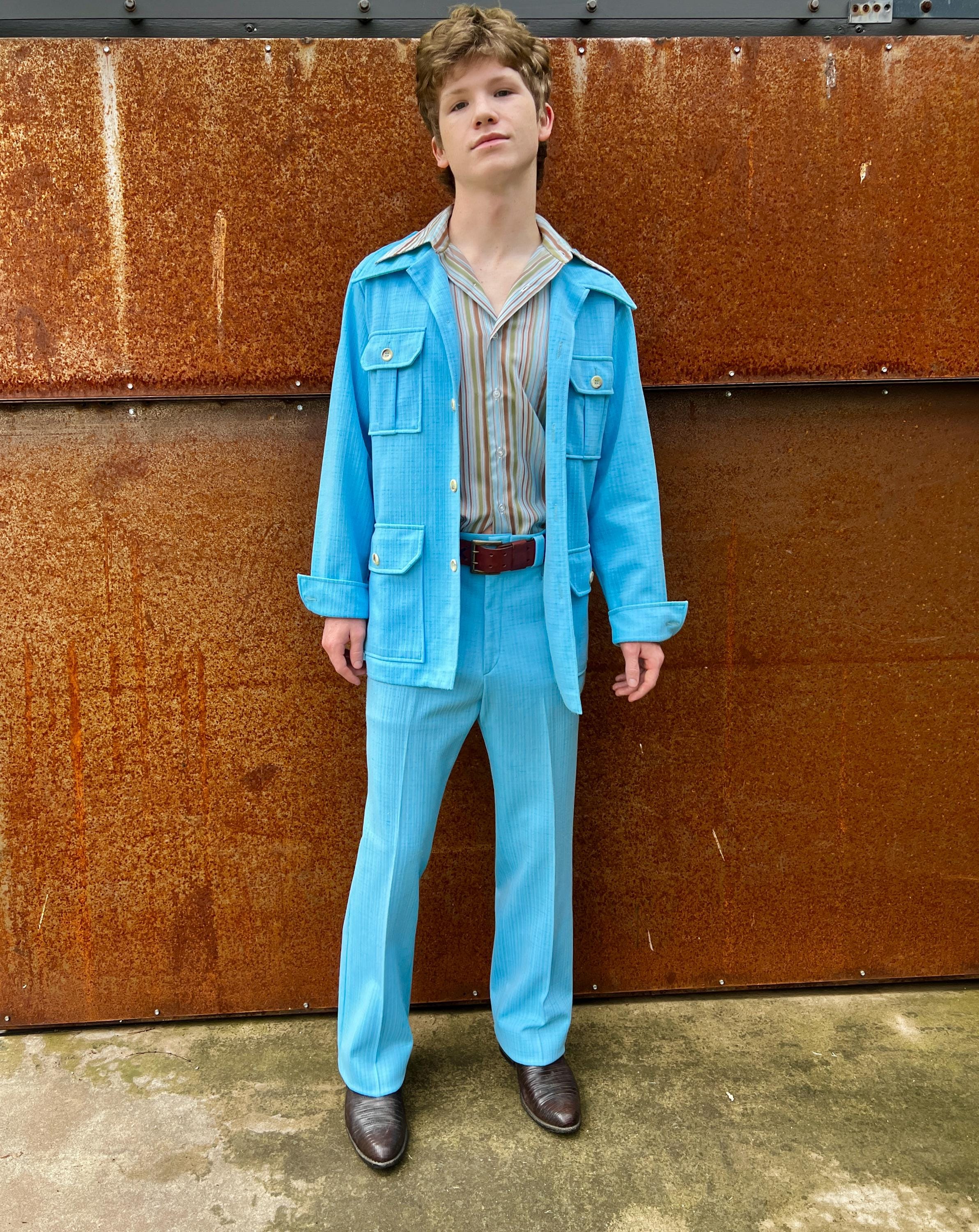 Denim 70s Male Clothing Vintage Straight Fit Jeans-Men