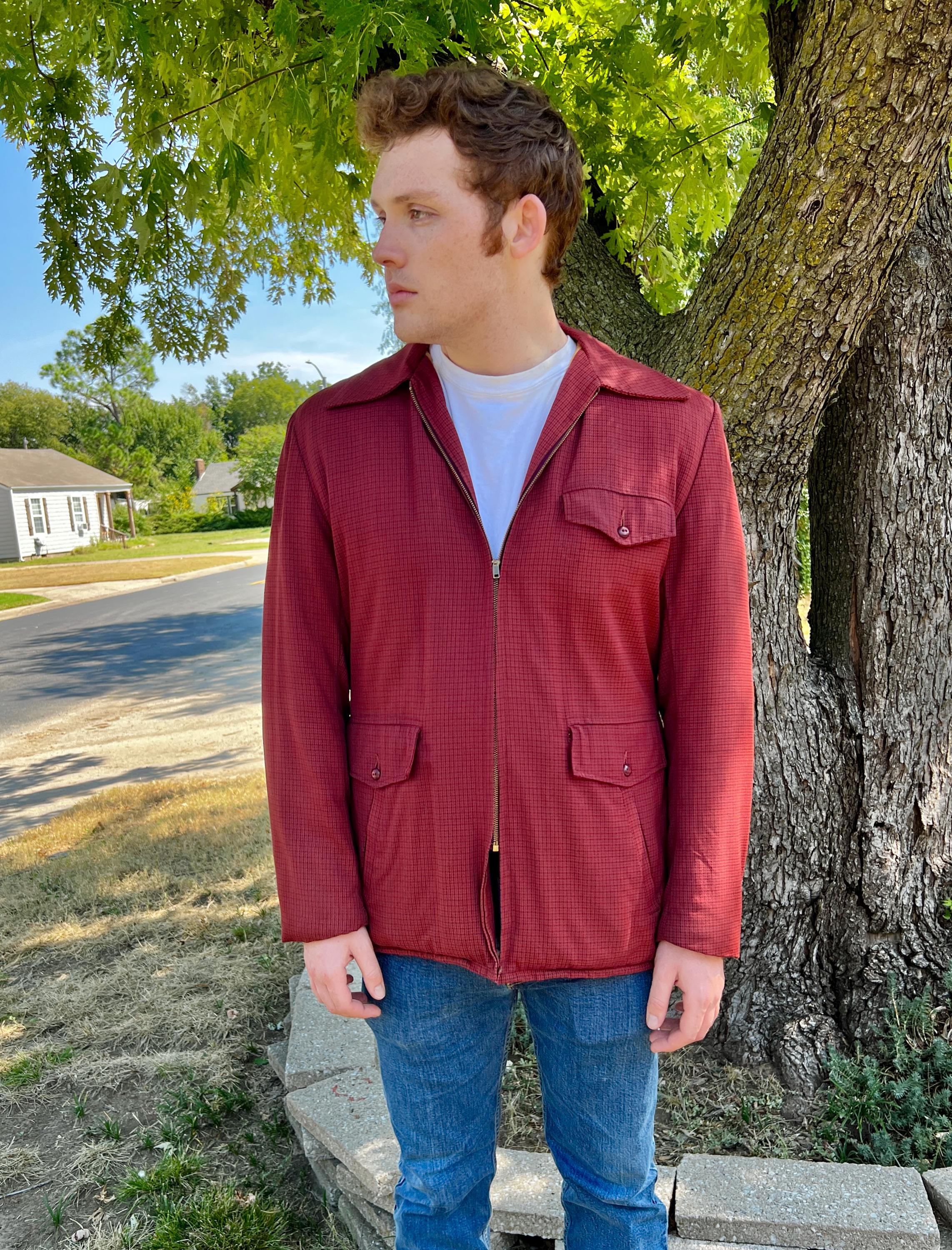 Vintage 1940s Quilted Wool Car Coat: Red Brown Check, US 44R - Etsy