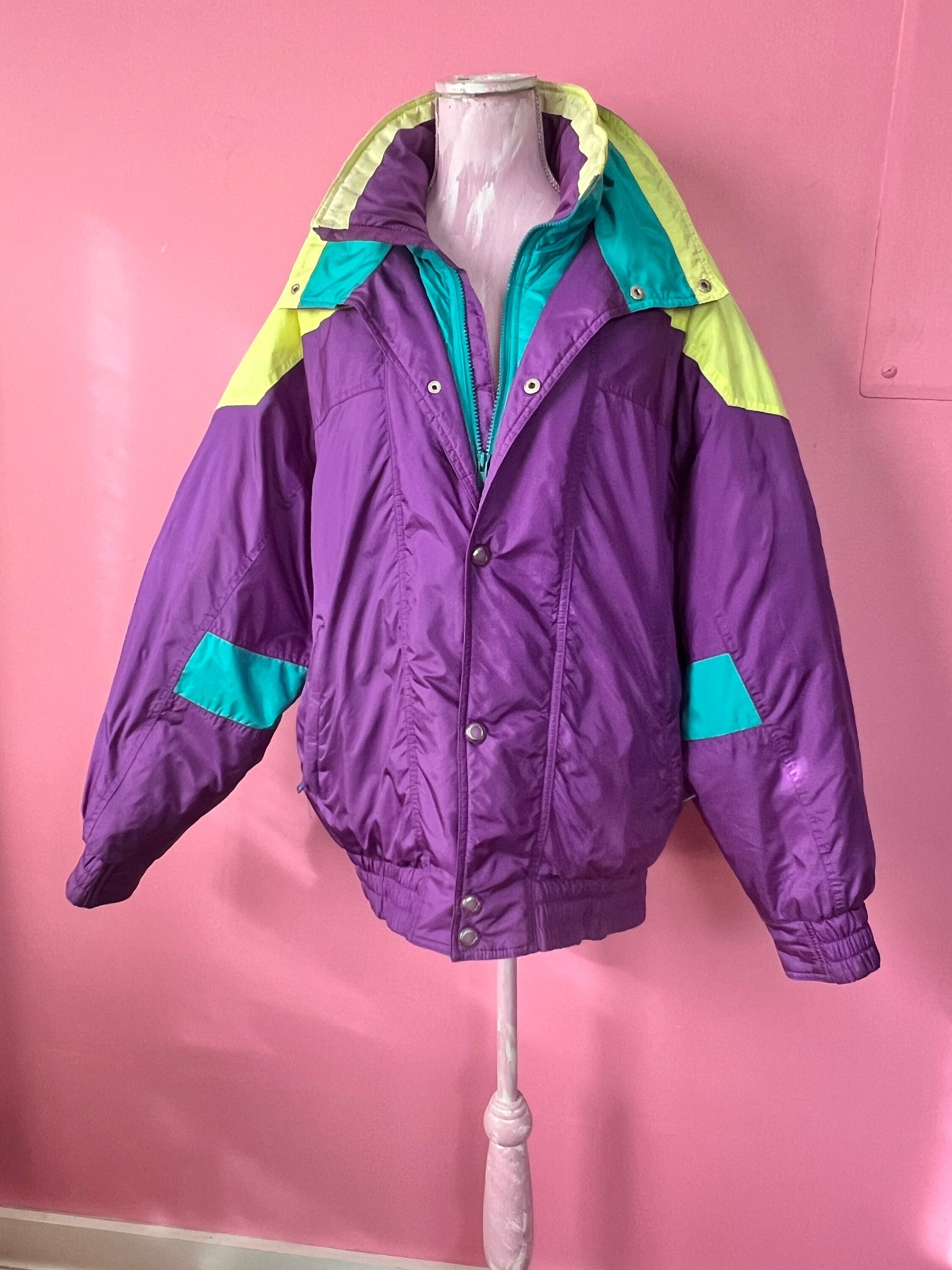 Purple and teal jacket sale