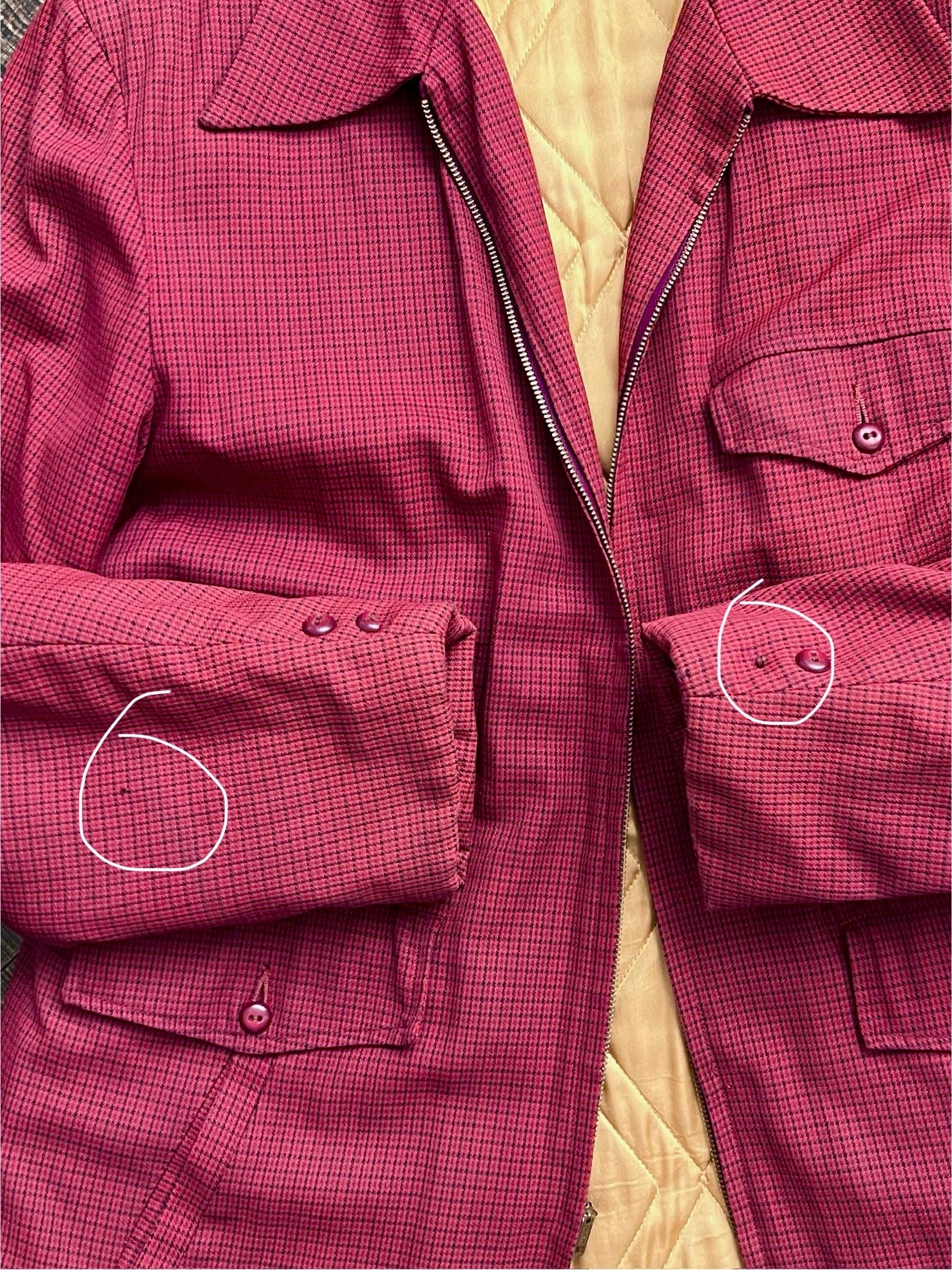 Vintage 1940s Quilted Wool Car Coat: Red Brown Check, US 44R - Etsy