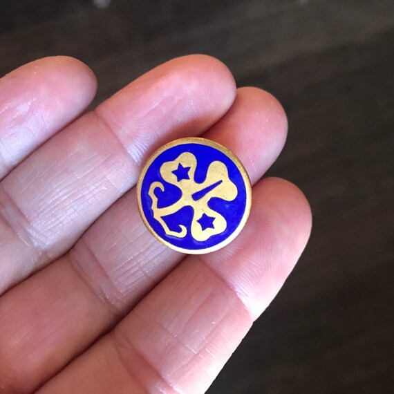 Vintage 1950s Girl Scouts blue clover World Associati… Gem