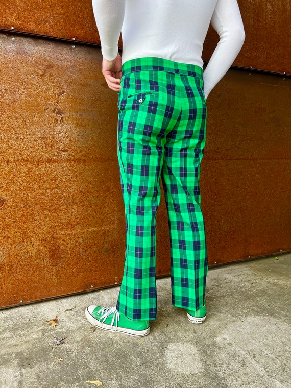 True Vintage 1970s Mens Plaid Golf Pants//Bright … - image 4