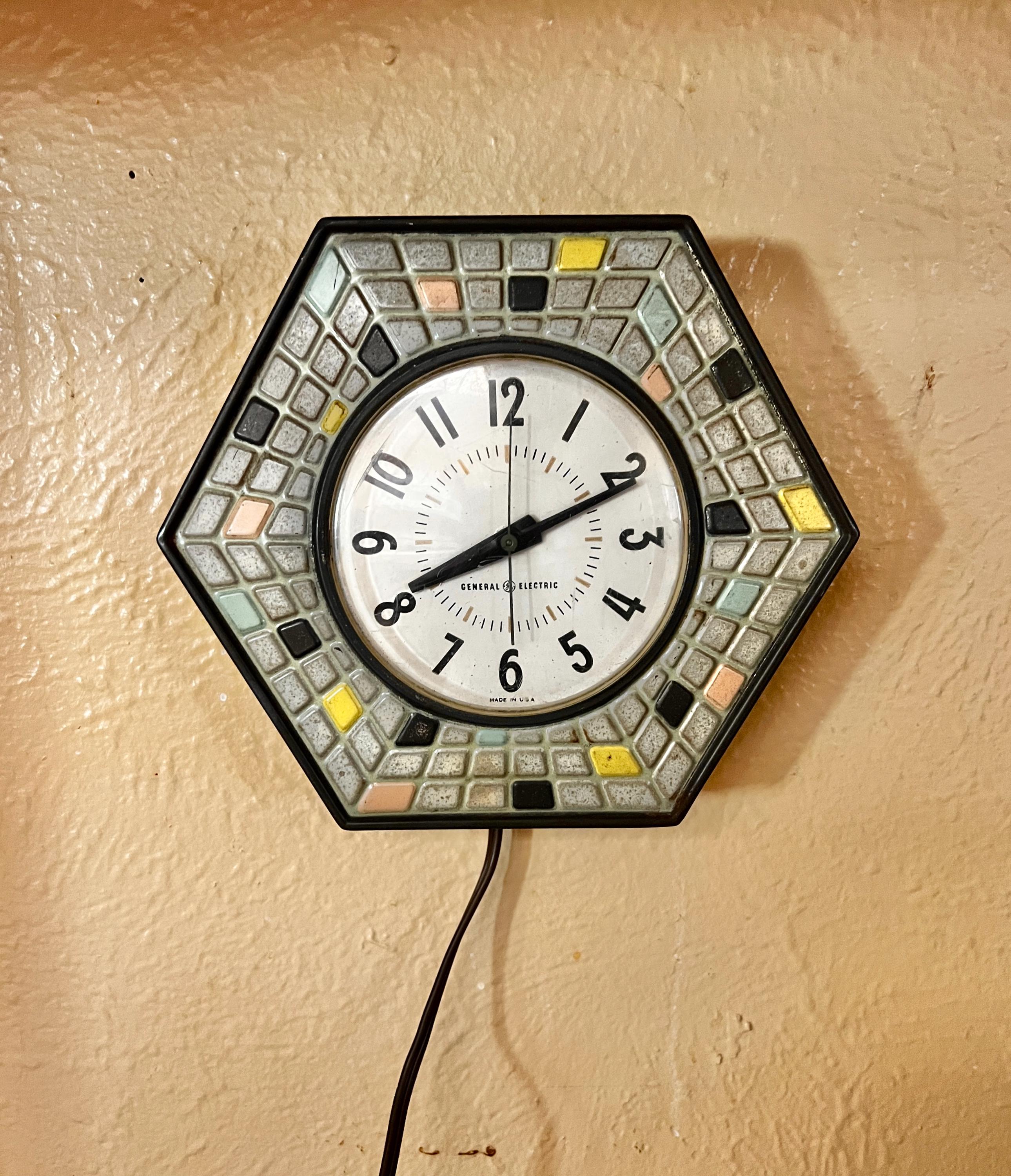 50s Wood＆Brass clock 1950s Wood Clock - Etsy