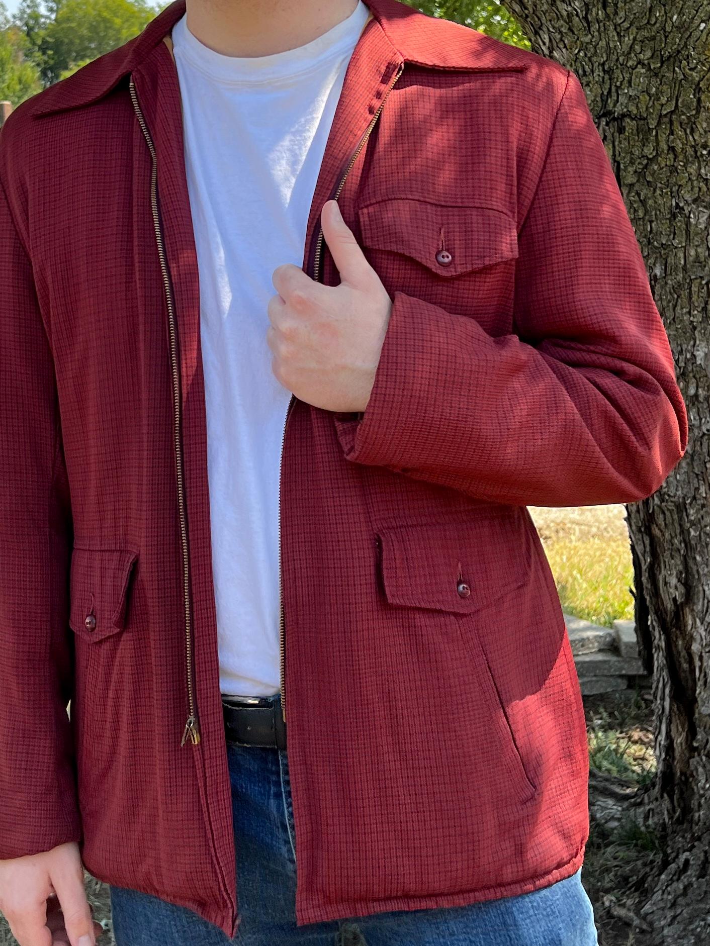 Vintage 1940s Quilted Wool Car Coat: Red Brown Check, US 44R - Etsy