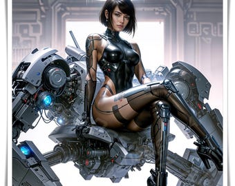 Cyberpunk 3D Futuristic Warrior Digital Download | Sci-Fi AI Art | Printable Wall Art | Series 1 CP7