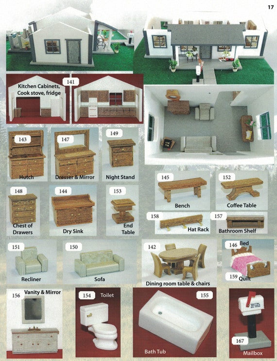 Farm House Furniture Miniature Accessories For The Toy Handmade Kitchen Bath And Bedroom