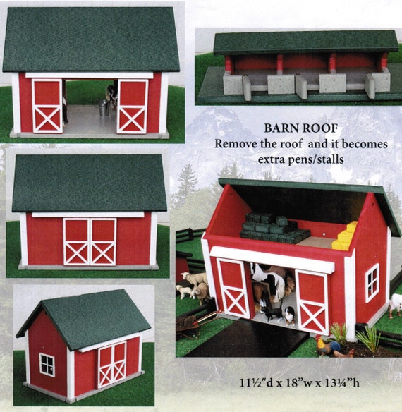 Red Barn Empty Or Red Barn With Tractor Hay Wagon And Hay Etsy