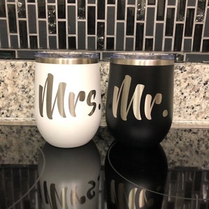 Mr. & Mrs. Custom Wine Tumblers
