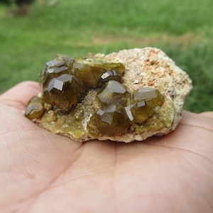 Andradite Garnet Crystals In Host. 280 Crt.  Natural Andradite Garnet Crystals.