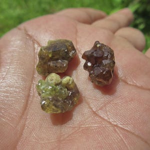 Andradite Garnet Crystals In Host. 30.95 Crt. Different Color Natural Andradite Garnet Crystals.