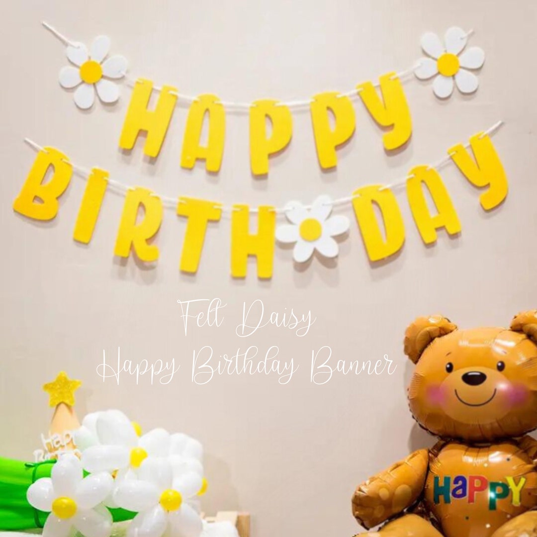 Yellow Happy Birthday Banner - Large Party Sign For Backdrop, Wall, Door Decor, Yellow Themed Birthday Supplies - View #11