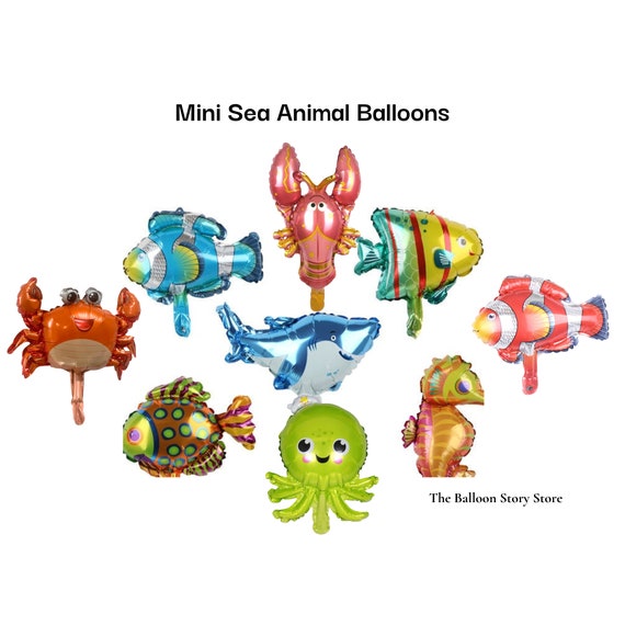 Mini Sea Creatures Balloons Under the Sea Foil Balloons Crab Fish Lobster  Seahorse Clown Fish Blue Fish Shark Foil Balloon -  Canada