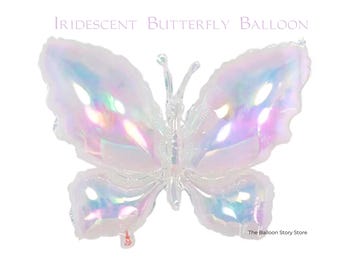 Iridescent Butterfly Balloon, Sparkling Party Decoration