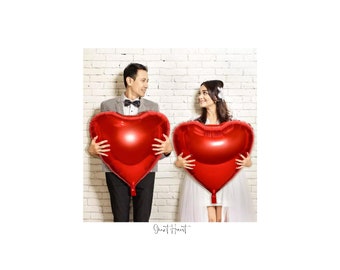 32" Giant Heart Foil Balloon, Wedding Balloons